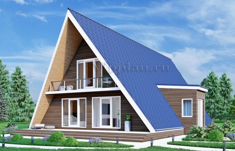 Одноэтажный дом с мансардой и вторым светом